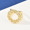 Brass Micro Pave Cubic Zirconia Cuff Rings for Women RJEW-F186-04G-4