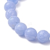 Natural Blue Lace Agate & Cultured Freshwater Pearl Round Beads Stretch Bracelets for Women BJEW-JB13086-01-4