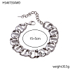 304 Stainless Steel Twisted Mariner Link Chain Bracelets for Women STAS-OY012-45P-2