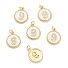 Brass Micro Pave Clear Cubic Zirconia Charms ZIRC-J040-44G-09-1