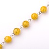 Handmade Round Drawbench Acrylic Beads Chains for Necklaces Bracelets Making AJEW-JB00050-03-1