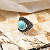 Synthetic Turquoise Adjustable Rings RJEW-I108-03AS-11-2