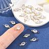 SHEGRACE Brass Pave Cubic Zirconia Oval Connector Charms XGRQ2O873-437A-P-5
