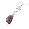 Nuggets Natural Amethyst & Glass Round Pendant Decorations HJEW-JM02123-04-4