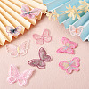 36Pcs 9 Style Butterfly Organgza Lace Embroidery Ornament Accessories DIY-BT0001-49-6