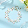 Flower Seed Bead Beaded Bracelet Sets with Cherry Quartz Glass for Women BJEW-MZ00350-02-1