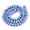 Electroplate Glass Beads Strands EGLA-A044-P8mm-B17-3