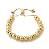 Rack Plating Brass Round Beaded Slider Bracelet for Women BJEW-B066-01A-01-5