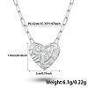 Heart Rhodium Plated Sterling Silver Paperclip Chains Pendant Necklaces for Women UH9338-3-1