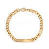Ion Plating(IP) 304 Stainless Steel Curb Chain with Bar Link Bracelet for Men Women X-BJEW-F428-01B-G-1