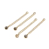 Ion Plating(IP) 316 Surgical Stainless Steel Curb Chain Extender with Natural Labradorite Round Charm STAS-A097-01G-11-1