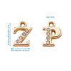 Alloy Rhinestone Charms ALRI-T008-01G-7