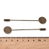 Brass Flat Stick Lapel Pins Round Base Settings Brooch Findings KK-H283-01AB-01-3