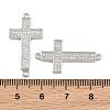 Brass Micro Pave Clear Cubic Zirconia Connector Charms CU-CBADC6C-07P-3