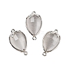 Cat Eye Faceted Teardrop Connector Charms G-B081-02P-04-1