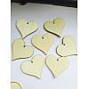 Unfinished Wood Heart Shape Discs Slices Pendants WOCR-PW0001-016B-3