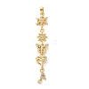 Brass Micro Pave Clear Cubic Zirconia Pendants KK-D101-01C-G-1