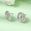 Brass Micro Pave Cubic Zirconia Stud Earrings EJEW-G471-13P-5