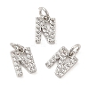 Brass Micro Pave Grade AAA Cubic Zirconia Charms ZIRC-P067-11P-N-NR-1