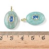 Natural Amazonite & Cubic Zirconia Pendants X-G-Z076-01G-18-3