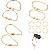 CHGCRAFT 12Pcs 4 Styles Brass Keychain Clasps FIND-CA0005-87-1