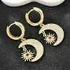 Brass Micro Pave Cubic Zirconia Hoop Dangle Earrings KK-CBA8324-05A-G-2