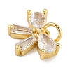 Rack Plating Brass Micro Pave Clear Cubic Zirconia Charms KK-U030-11G-2