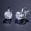 Brass Cubic Zirconia Clip-on Earrings WGE68B6-01-1