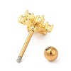 Brass Micro Pave Clear Cubic Zirconia Stud Earrings LS-EJEW-L265-06G-2