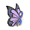 Butterfly & Esophageal Cancer Awareness Ribbon Alloy Enamel Pin JEWB-B006-12C-1
