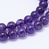 Natural Amethyst Round Bead Strands G-M212-6mm-02B-1