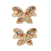 Brass Pave Cubic Zirconia Connector Charms CU-CBA4579-01G-D-1