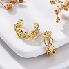 Rack Plating Brass Micro Pave Clear Cubic Zirconia Cuff Earrings EJEW-H147-01G-3