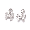 Brass Micro Pave Cubic Zirconia European Dangle Charms X-ZIRC-E163-15P-1