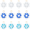 12Pcs 3 Colors Glass Seed Beaded Snowflake Pendants FIND-BBC0004-84-7