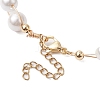 8mm Round Shell Pearl Copper Wire Wrapped Link Bracelet for Women BJEW-JB10316-4