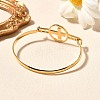 304 Stainless Steel Flat Round Link Bangles for Women BJEW-R014-01G-03-3