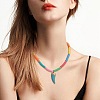 Handmade Polymer Clay Heishi Beads Pendant Necklaces X1-NJEW-JN02816-5