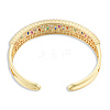 Colorful Cubic Zirconia Open Cuff Bangle BJEW-N014-010-3