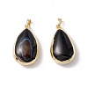 Natural Black Agate Pendants G-I323-04LG-06-2