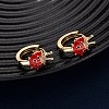 Brass Micro Pave Clear Cubic Zirconia Hoop Earrings LS-EJEW-D328-07G-1