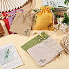 24Pcs 6 Colors Flower Printed Cloth Drawstring Bags ABAG-CA0001-22C-5