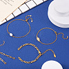 16Pcs 4 Style Adjustable 304 Stainless Steel Chain Link Bracelets Making AJEW-TA0001-24-15