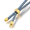 Braided Cotton Cord Slider Bracelet Making MAK-R001-01G-21-2