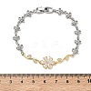 Brass Micro Pave Cubic Zirconia Link Chain Bracelets for Women BJEW-C156-04A-01GP-5