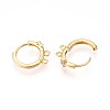 Brass Micro Pave Cubic Zirconia Hoop Earring Finding KK-N261-46G-2
