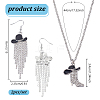 Iron Pendant Necklaces & Alloy Dangle Earring Sets SJEW-UN00005-3