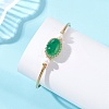 Wire Wrapped Natural Agate Cuff Bangles BJEW-TA00742-01-1