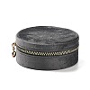 Round Velvet Jewelry Storage Zipper Boxes CON-P021-02B-1