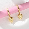 Brass Strawberry Hoop Earrings EJEW-M077-19G-01-5